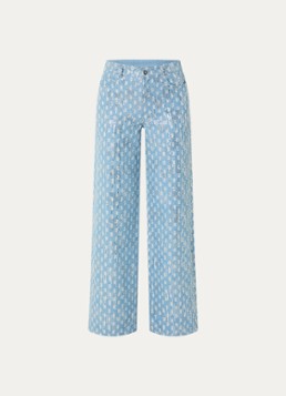 NIKKIE Dames Pools high waist straight leg jeans met pailletten in de kleur Lichtblauw