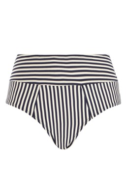 Marlies Dekkers Dames Holi Vintage high waisted bikinislip met streepdessin in de kleur Donkerblauw