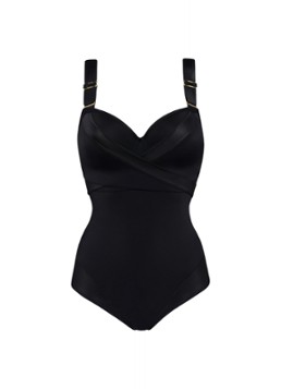 Marlies Dekkers Dames Cache Coeur voorgevormd bandeau badpak met strikdetail en beugelondersteuning in de kleur Zwart