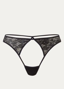 Marlies Dekkers Dames Cypher string van kant met opengewerkt dessin in de kleur Zwart