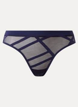 Marlies Dekkers Dames The Illusionist tanga van mesh in de kleur Donkerblauw