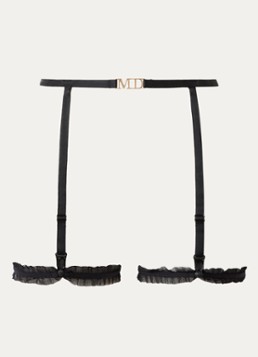 Marlies Dekkers Dames Jarretels van mesh in de kleur Zwart