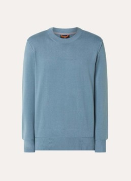 Parajumpers Heren Braw sweater met logo in de kleur Staalblauw, maat: XS