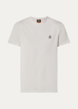 Parajumpers Heren Patch T-shirt met logoborduring in de kleur Beige, maat: M
