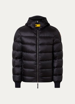 Parajumpers Heren Pharrell pufferjack met donsvulling en ritszakken in de kleur Zwart, maat: XXL