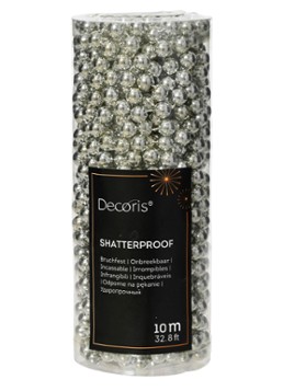 Decoris Kralen kerstslinger 10 meter Zilver - Deal