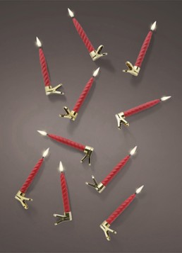 Lumineo LED-kaars 15 cm set van 10 Rood - Deal