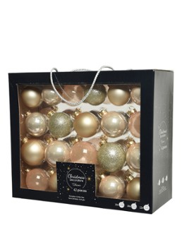 Decoris Kerstbal 7 cm set van 42 Parelmoer - Deal
