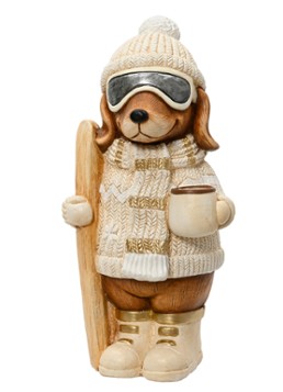 Decoris Hond ornament 44,5 cm Beige - Deal