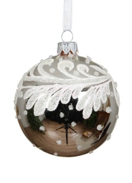 Decoris Kerstbal 8 cm Bruin