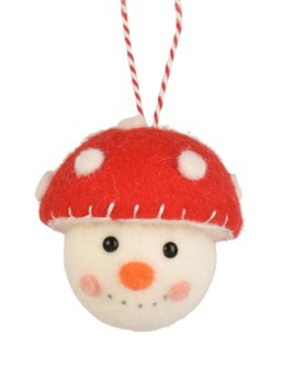 Decoris Paddenstoel kersthanger 7,50 cm Rood - Deal