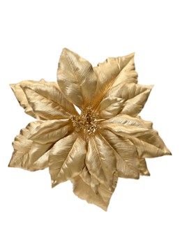 Everlands Gouden poinsettia kerstdecoratie 7 cm Goud - Deal