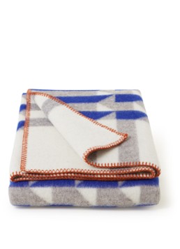 Røros Tweed Kvam plaid van lamswol 135 x 200 cm Blauw - Deal