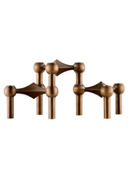 STOFF Nagel Kandelaar 6,9 cm set van 3 Brons - Deal