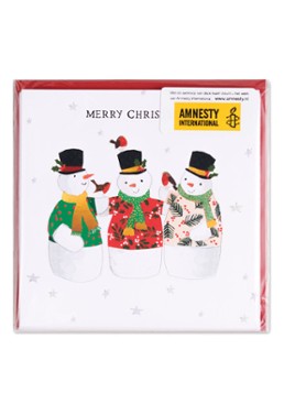 MAP Publishing Sneeuwpoppen kerstkaart - set van 8 inclusief enveloppen Wit - Deal