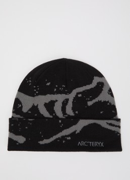 Arc'teryx Heren Grotto muts met print in de kleur Zwart, maat: One Size