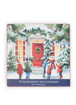 Art Group Goede doelen - 2 designs - kerstkaart met envelop - set van 10 Donkerblauw - Deal
