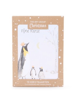 Art Group Dieren - 2 designs - kerstkaart met envelop - set van 10 Wit - Deal