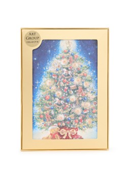 Art Group Klassieke kerstboom - 1 design - luxe kerstkaart met envelop - set van 8 Donkerblauw - Deal