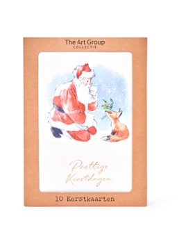 Art Group Kerstman - 1 design - kerstkaart met envelop - set van 10 Rood - Deal