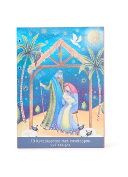 Art Group Goede doelen - 2 designs - kerstkaart met envelop - set van 10 Blauw - Deal