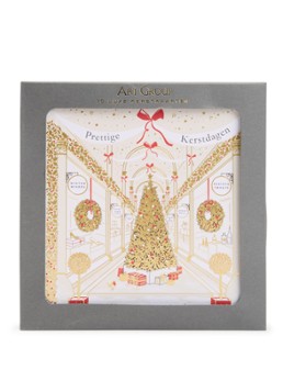 Art Group Kerstetalages kerstkaart - set van 10 inclusief enveloppen Goud - Deal
