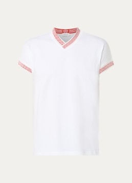 Versace Heren Medusa Grace T-shirt met V-hals in de kleur Wit, maat: S
