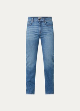 Versace Heren Straight leg jeans met lichte wassing in de kleur Indigo, maat: 31