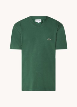 Lacoste Heren T-shirt met logoborduring in de kleur Donkergroen, maat: S