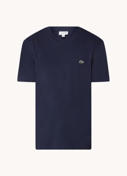 Lacoste Heren T-shirt met logoborduring in de kleur Blauw, maat: XS