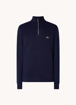 Lacoste Heren Fijngebreide pullover met halve rits in de kleur Blauw, maat: M