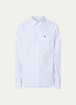 Lacoste Heren Regular fit overhemd met borstzak en streepprint in de kleur Beige, maat: 39