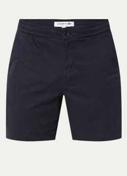Lacoste Heren Straight fit korte joggingbroek met logo en steekzakken in de kleur Donkerblauw, maat: S