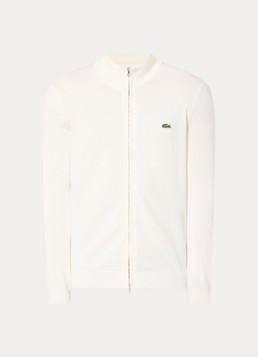 Lacoste Heren Fijngebreide pullover met logo in de kleur Gebroken wit, maat: XS