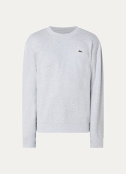 Lacoste Heren Sweater met logo en ronde hals in de kleur Grijsmele, maat: M