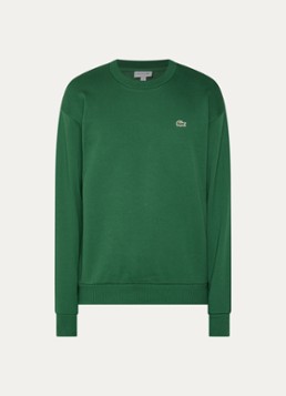 Lacoste Heren Sweater met logo en ronde hals in de kleur Groen, maat: M