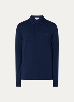 Lacoste Heren Regular fit polo met logoborduring in de kleur Donkerblauw, maat: S