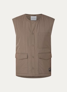 SAMSØE SAMSØE Heren Sagavin Gore-Tex gewatteerde bodywarmer met klepzakken in de kleur Bruin, maat: S