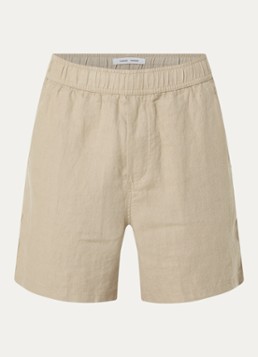 SAMSØE SAMSØE Heren Sajabari straight fit korte broek van linnen in de kleur Beige, maat: S
