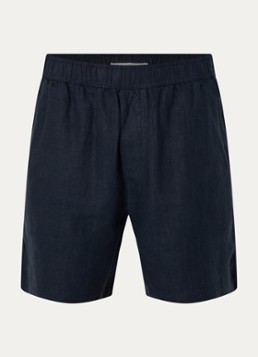 SAMSØE SAMSØE Heren Sajabari straight fit korte broek van linnen in de kleur Donkerblauw, maat: XL