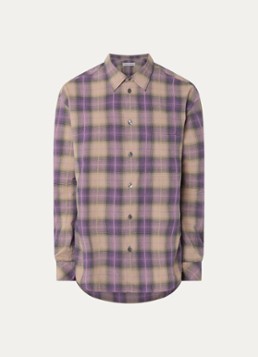 SAMSØE SAMSØE Heren Regular fit overhemd met ruitdessin en borstzak in de kleur Paars, maat: XL