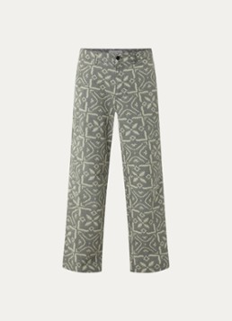 SAMSØE SAMSØE Heren Bruce wide fit chino met print in de kleur Olijfgroen, maat: 52