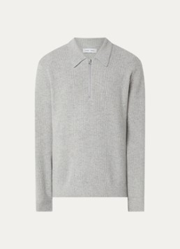 SAMSØE SAMSØE Heren Grofgebreide trui van merino wolblend in de kleur Grijsmele, maat: L