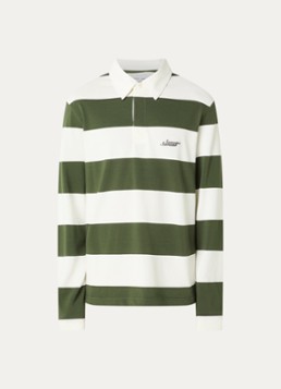 SAMSØE SAMSØE Heren Kevin regular fit polo met streepprint in de kleur Groen, maat: M