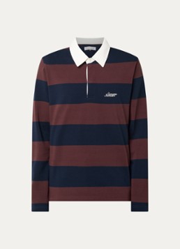 SAMSØE SAMSØE Heren Kevin regular fit polo met streepprint in de kleur Donkerblauw, maat: S