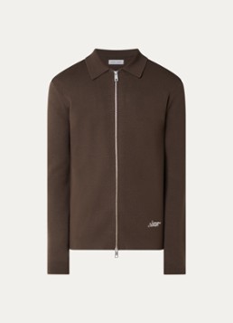 SAMSØE SAMSØE Heren Matt fijngebreid vest met logoborduring in de kleur Bruin, maat: L