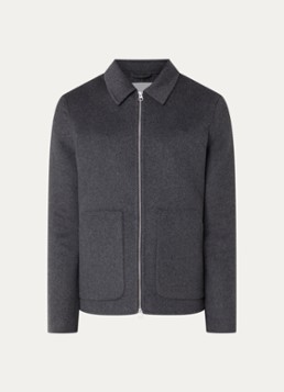 SAMSØE SAMSØE Heren Paulo jack in wolblend in de kleur Donkergrijs, maat: XL