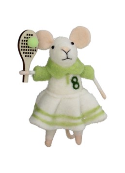 Kersten Tennis Muis kersthanger 11,5 cm Groen - Deal
