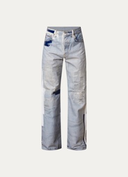 Acne Studios Heren Wide leg jeans met lichte wassing in de kleur Indigo, maat: 48