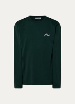 Acne Studios Heren Longsleeve met logo in de kleur Donkergroen, maat: XL/L